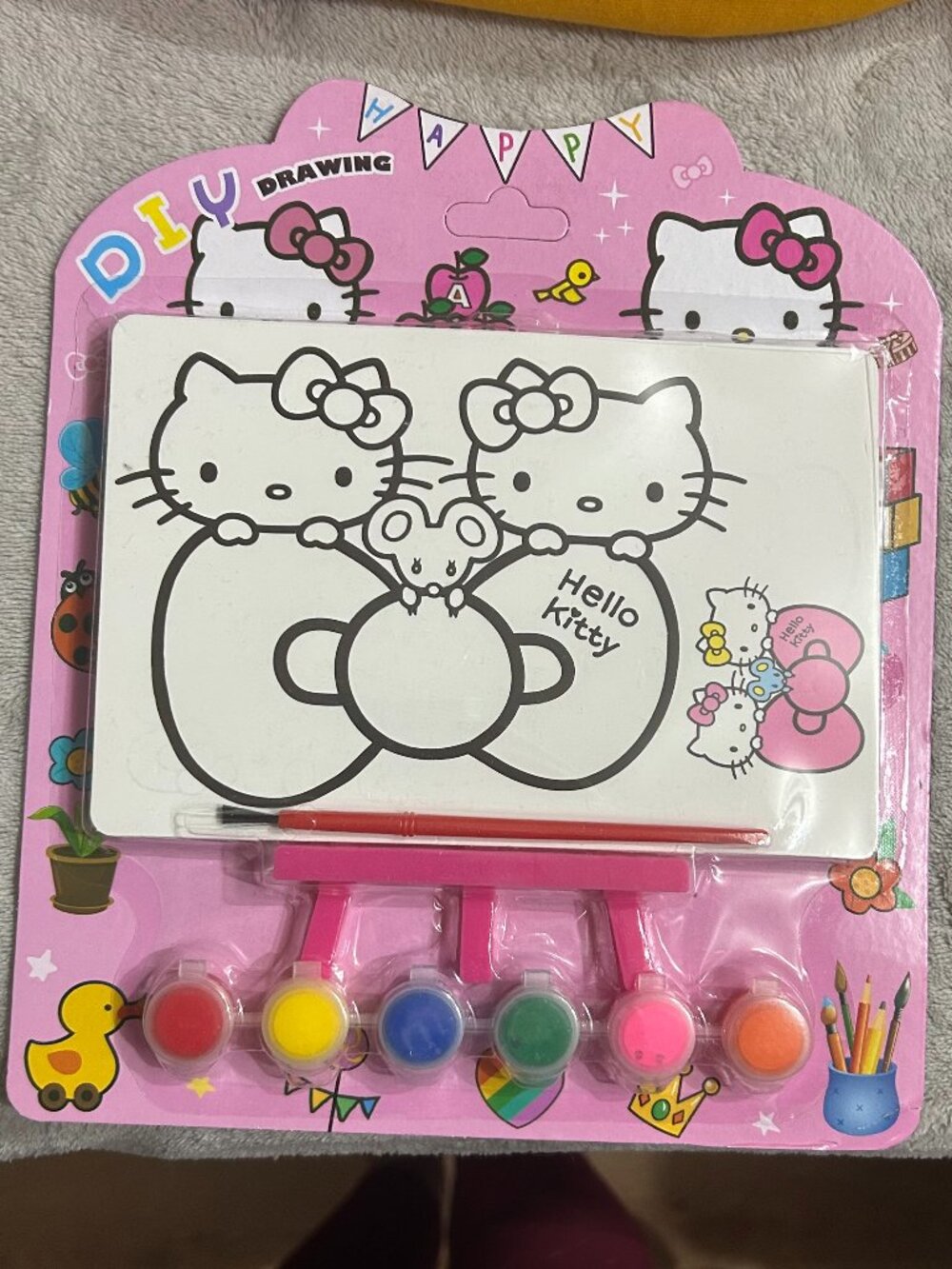 Hello Kitty DIY Painting Canvas Kit Paint & Brush Set